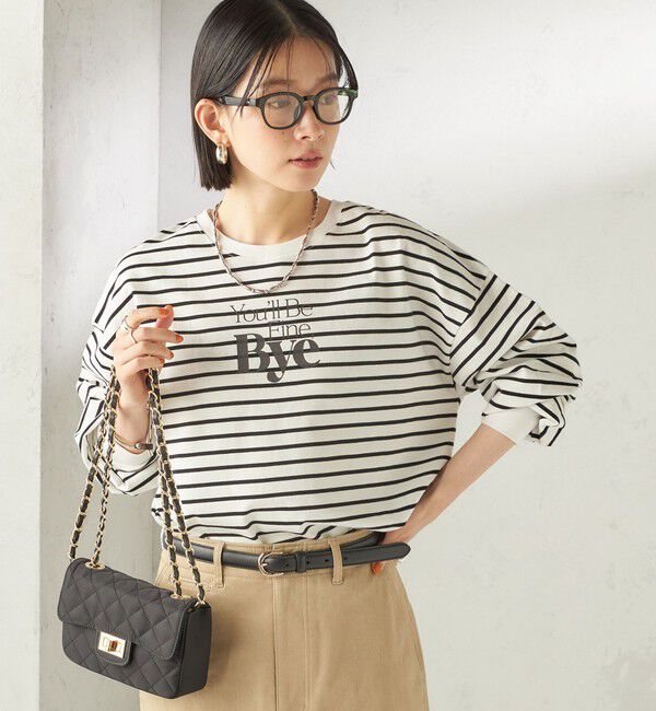 SHIPS for women「《予約》【SHIPS別注】81BRANCA: プリント ロングスリーブ TEE」|Tシャツ・カットソー|