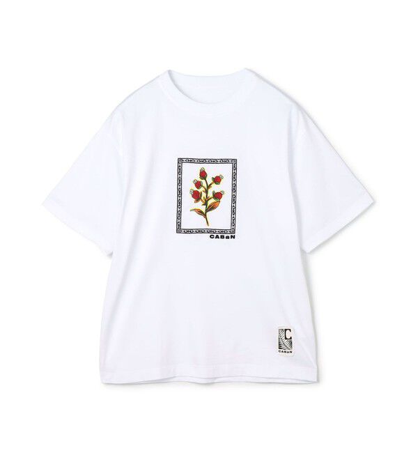 CABaN「CABaN スビンコットン ビンテージフラワーエンブロイダリーTシャツ」|Tシャツ・カットソー|12 ホワイト系