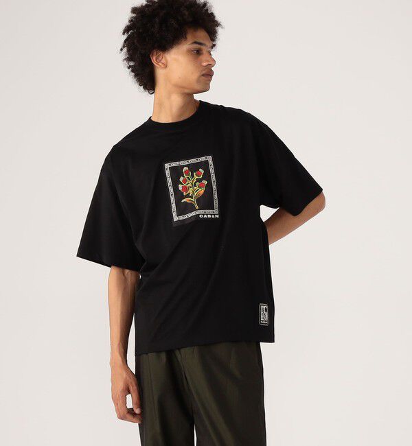 CABaN「CABaN スビンコットン ビンテージフラワーエンブロイダリーTシャツ」|Tシャツ・カットソー|