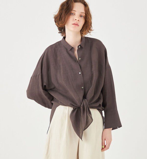 Ballsey「シアーリネン Vテールシャツ」|シャツ・ブラウス|