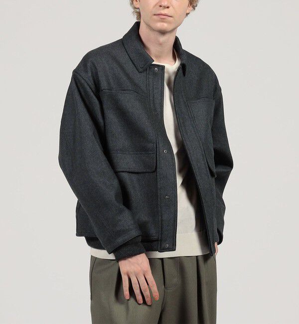 TOMORROWLAND MENS「ウールメルトン ショートブルゾン」|ブルゾン・スタジャン|
