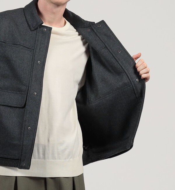 TOMORROWLAND MENS「ウールメルトン ショートブルゾン」|ブルゾン・スタジャン|