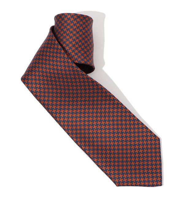 TOMORROWLAND GOODS「ERRICO FORMICOLA シルクプリント ハウンドトゥース柄ネクタイ」|ネクタイ・蝶ネクタイ|48 ブラウン系