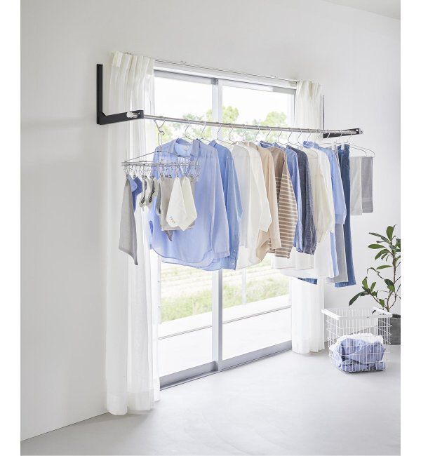 journal standard Furniture「《WEB限定》【tower/タワー】ウォール折り畳み物干し竿ホルダー2個組」|トイレタリー・ランドリーグッズ|