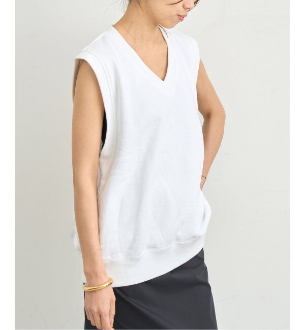 IENA「LOOPWHEELER for LOWERCASE 別注 ライトツリウラケ Vネックベスト」|ベスト・ジレ|