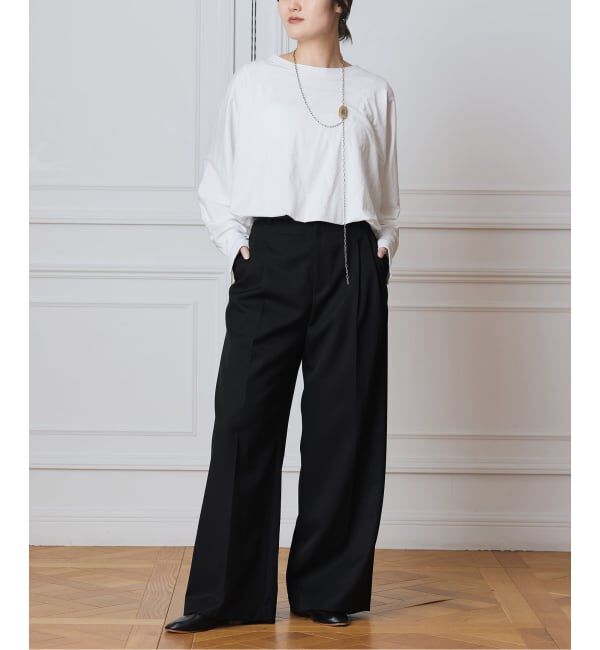 IENA LA BOUCLE「IENA LA BOUCLE サイドタックストレートパンツ」|スラックス|