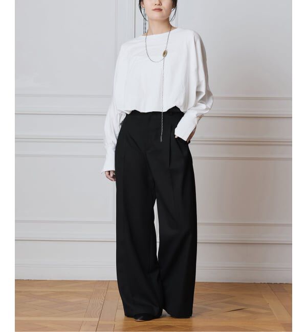 IENA LA BOUCLE「IENA LA BOUCLE サイドタックストレートパンツ」|スラックス|