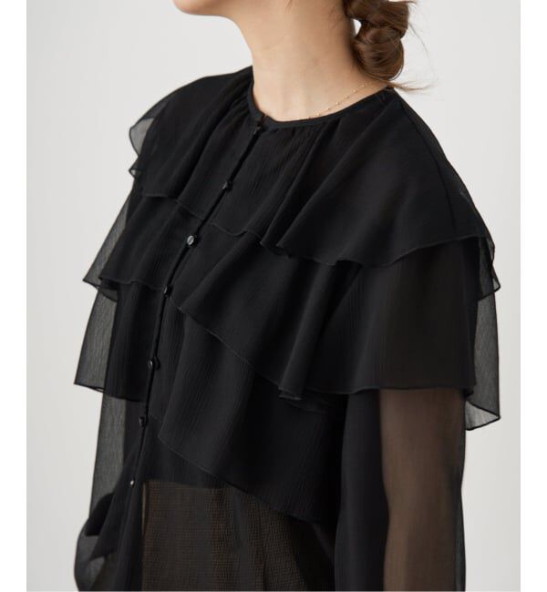 IENA「《一部カラーWEB・一部店舗限定/追加》楊柳フリルブラウス」|シャツ・ブラウス|