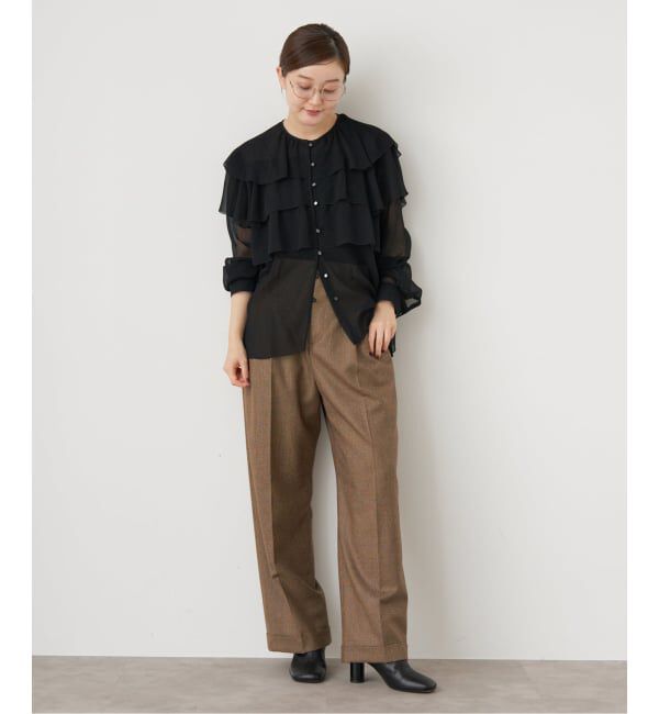 IENA「《一部カラーWEB・一部店舗限定/追加》楊柳フリルブラウス」|シャツ・ブラウス|