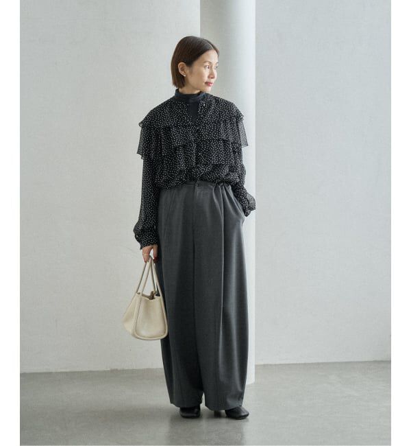 IENA「《一部カラーWEB・一部店舗限定/追加》楊柳フリルブラウス」|シャツ・ブラウス|