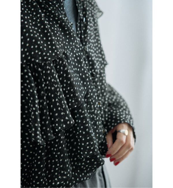 IENA「《一部カラーWEB・一部店舗限定/追加》楊柳フリルブラウス」|シャツ・ブラウス|