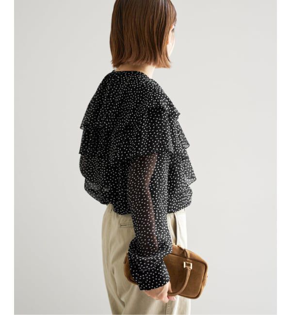 IENA「《一部カラーWEB・一部店舗限定/追加》楊柳フリルブラウス」|シャツ・ブラウス|