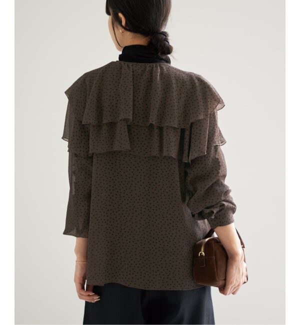 IENA「《一部カラーWEB・一部店舗限定/追加》楊柳フリルブラウス」|シャツ・ブラウス|