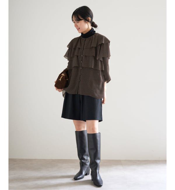 IENA「《一部カラーWEB・一部店舗限定/追加》楊柳フリルブラウス」|シャツ・ブラウス|