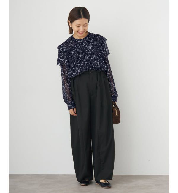 IENA「《一部カラーWEB・一部店舗限定/追加》楊柳フリルブラウス」|シャツ・ブラウス|