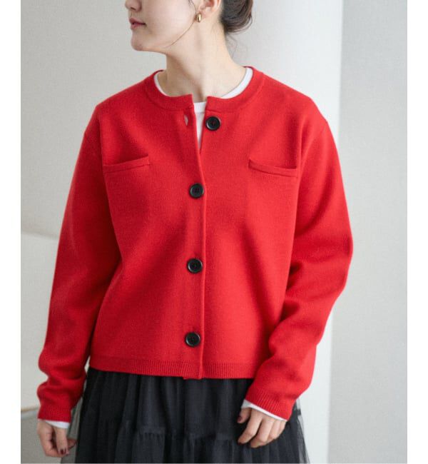 IENA「《追加》スーパーファインスムースクルーカーディガン」|カーディガン|