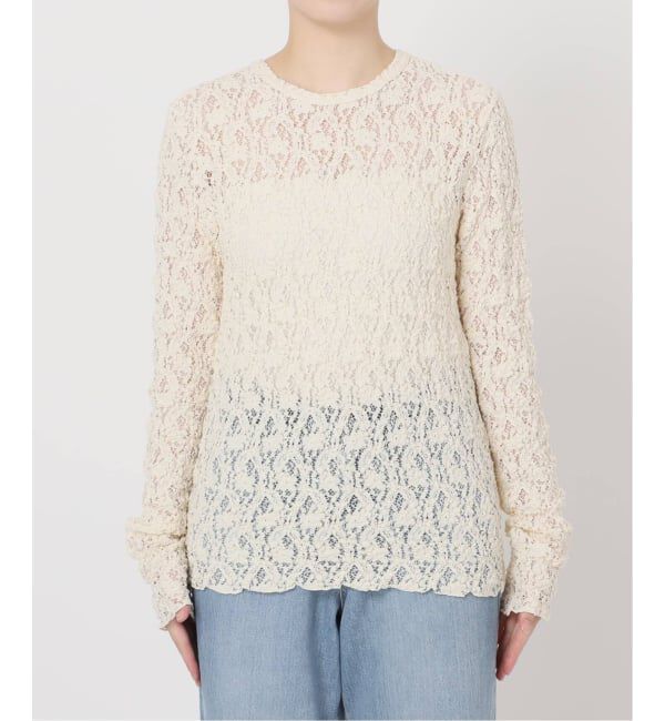 IENA「《追加2》Flowerストレッチレースプルオーバー」|Tシャツ・カットソー|