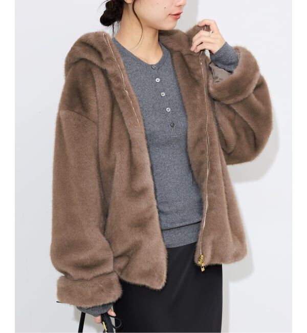 SLOBE IENA「《WEB限定/追加》FAKEファーフードブルゾン」|その他|