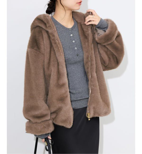 SLOBE IENA「《WEB限定/追加》FAKEファーフードブルゾン」|その他|