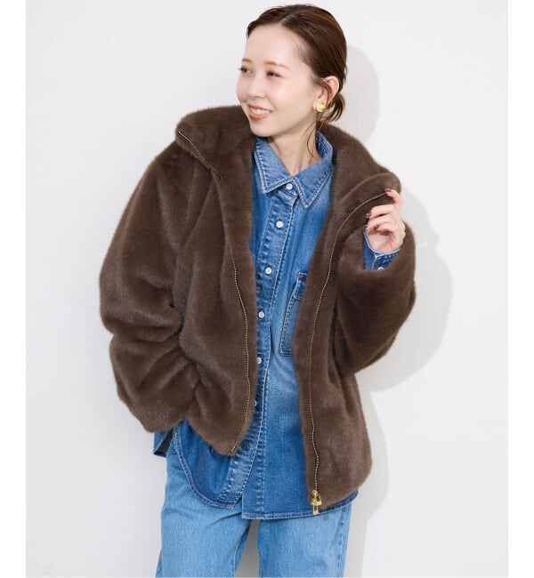 SLOBE IENA「《WEB限定/追加》FAKEファーフードブルゾン」|その他|