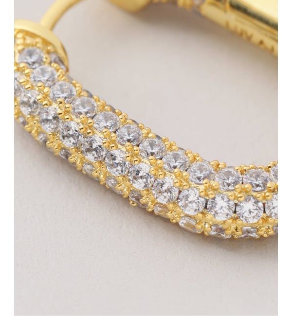 VERMEIL par iena「《追加予約》LUV AJ ラヴエージェイ XL PAVE CHAIN LINK HOOP」|ピアス|