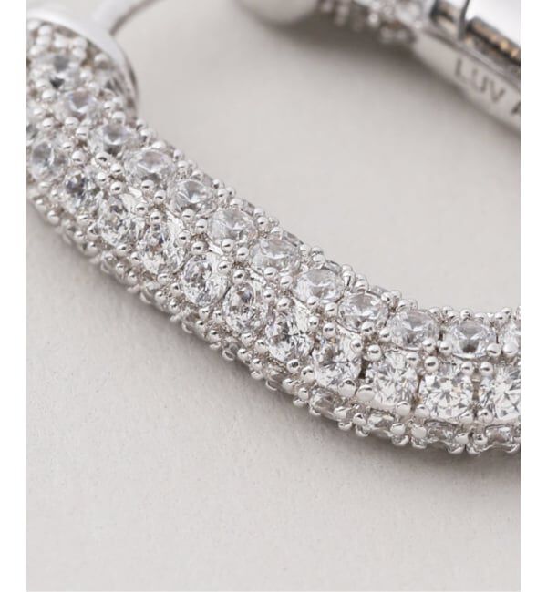 VERMEIL par iena「《追加予約》LUV AJ ラヴエージェイ XL PAVE CHAIN LINK HOOP」|ピアス|