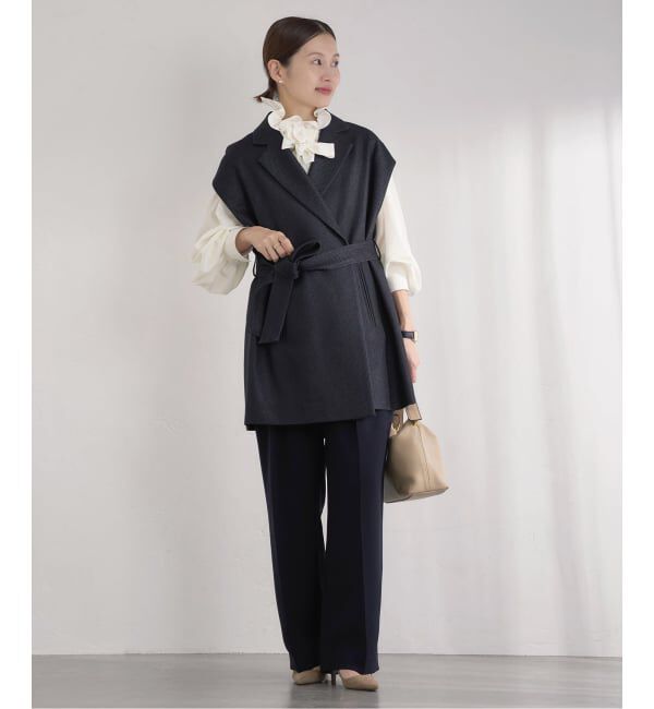 IENA「《予約》&NAVY 撥水シアーボウタイブラウス」|シャツ・ブラウス|