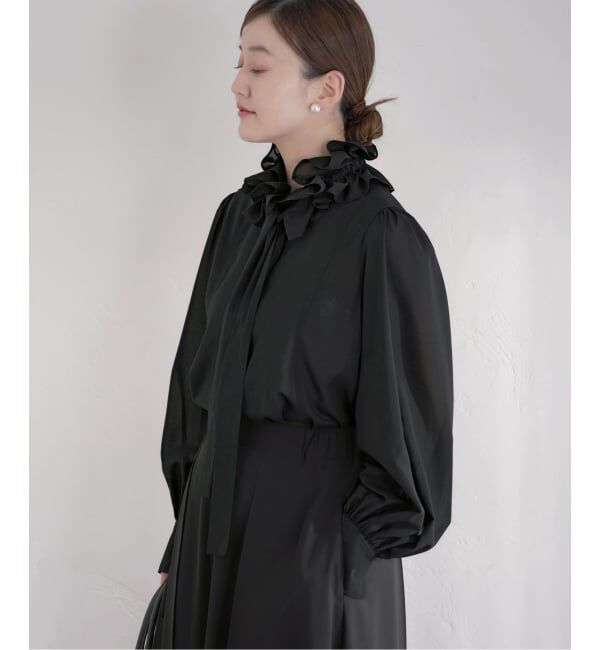 IENA「《予約》&NAVY 撥水シアーボウタイブラウス」|シャツ・ブラウス|