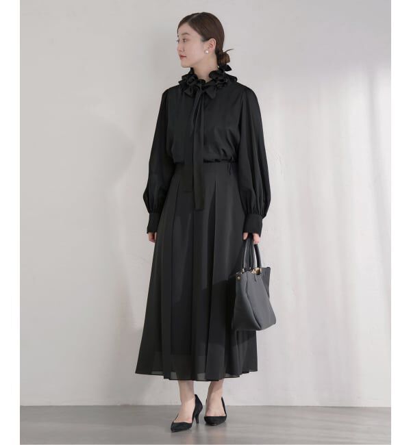 IENA「《予約》&NAVY 撥水シアーボウタイブラウス」|シャツ・ブラウス|