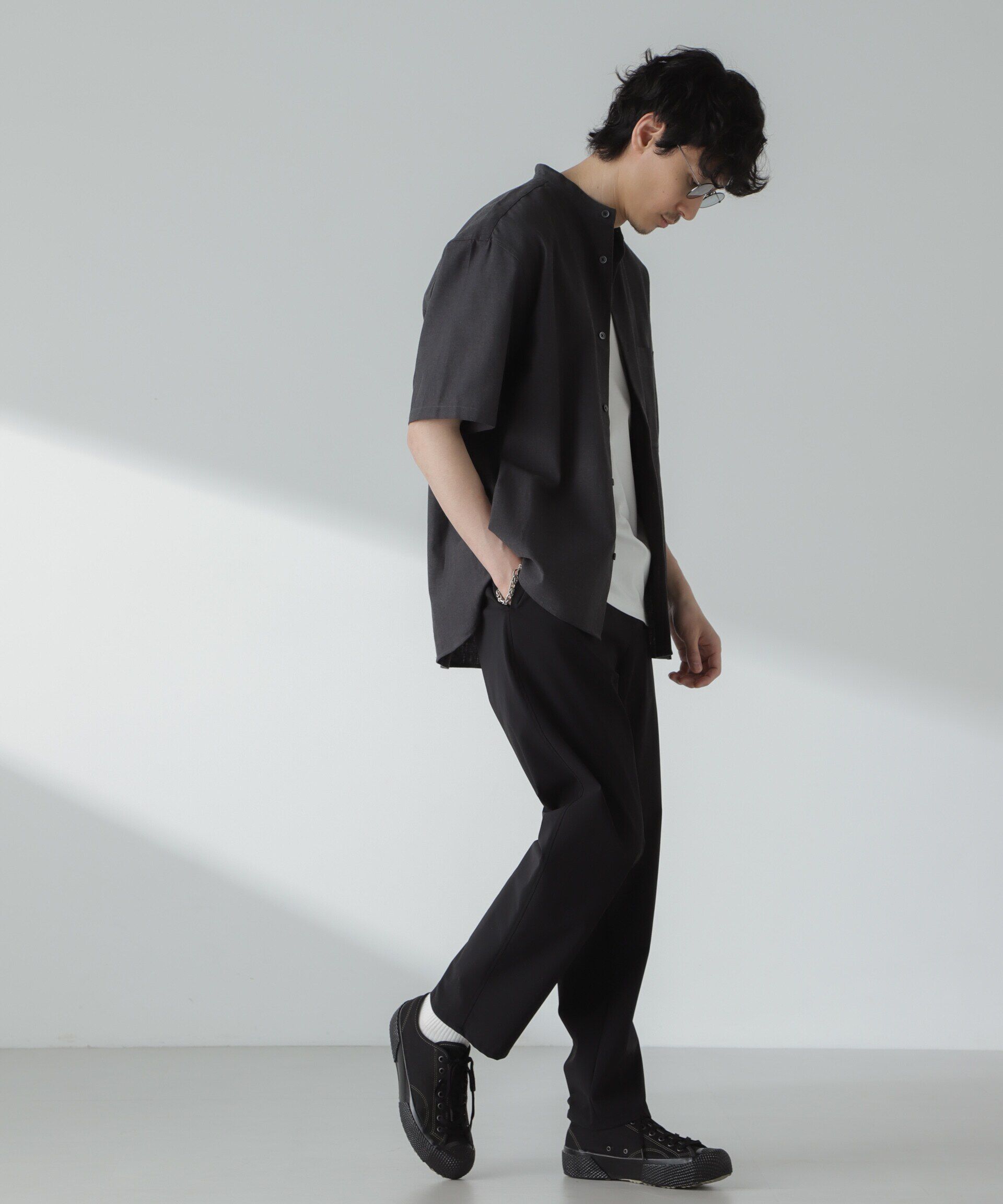 nano･universe「ストレッチハイゲージトリコットイージーパンツ(セットアップ可)」|チノ|