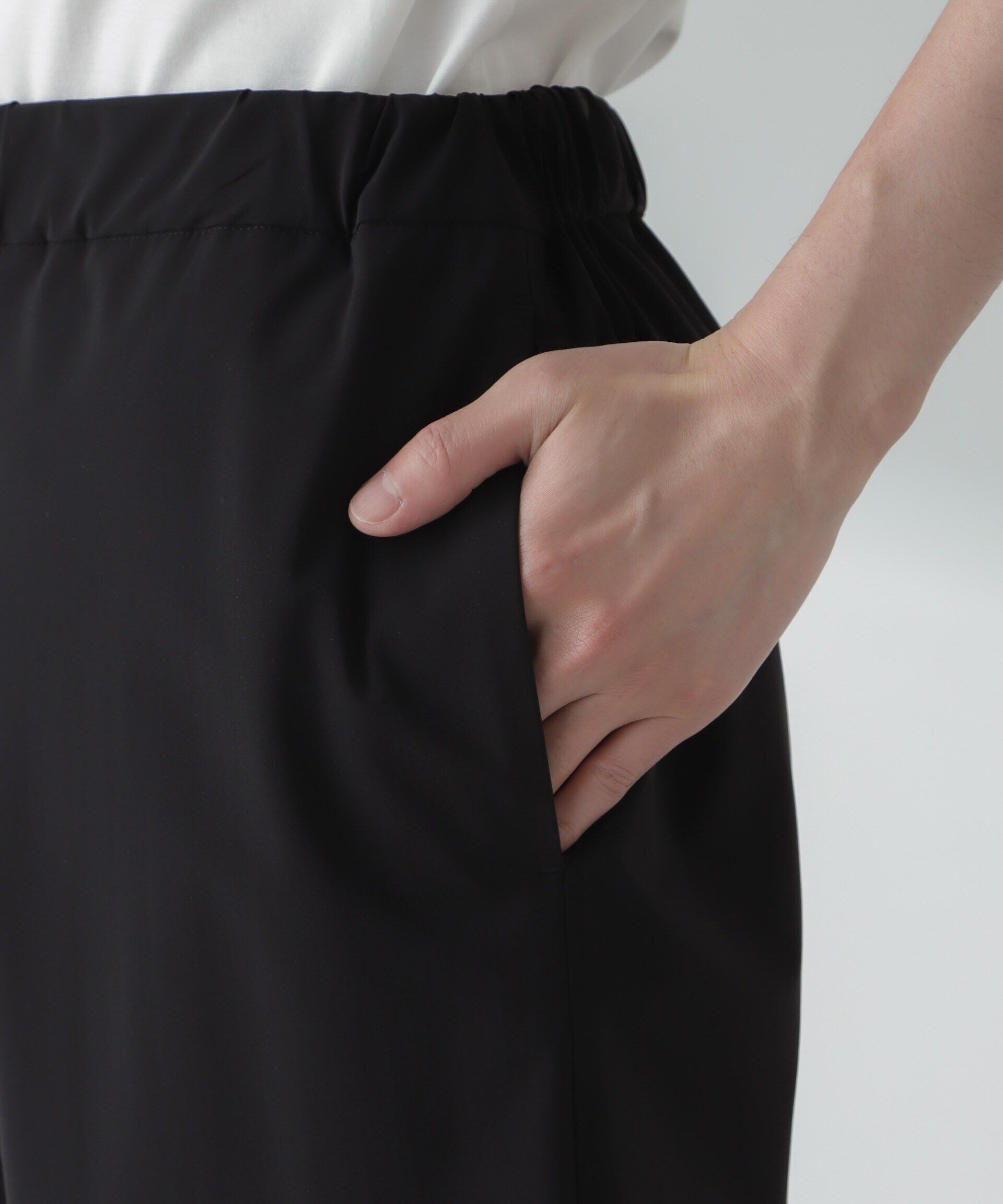 nano･universe「ストレッチハイゲージトリコットイージーパンツ(セットアップ可)」|チノ|