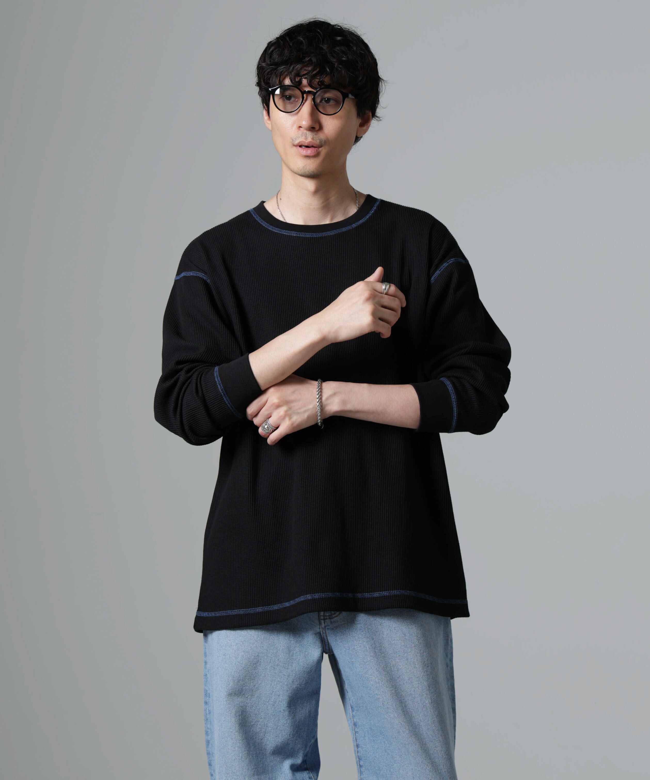 nano･universe「ステッチワッフルＴシャツ 長袖」|Tシャツ・カットソー|