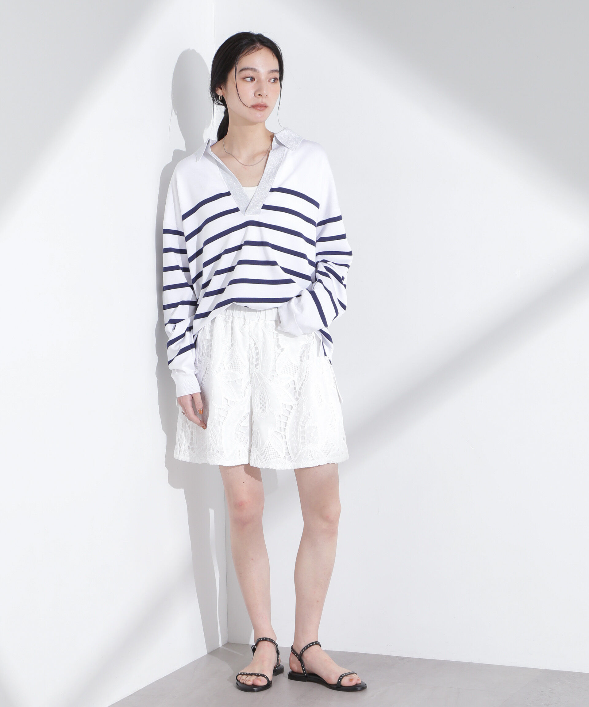 nano･universe「イージーレースショートパンツ」|チノ|