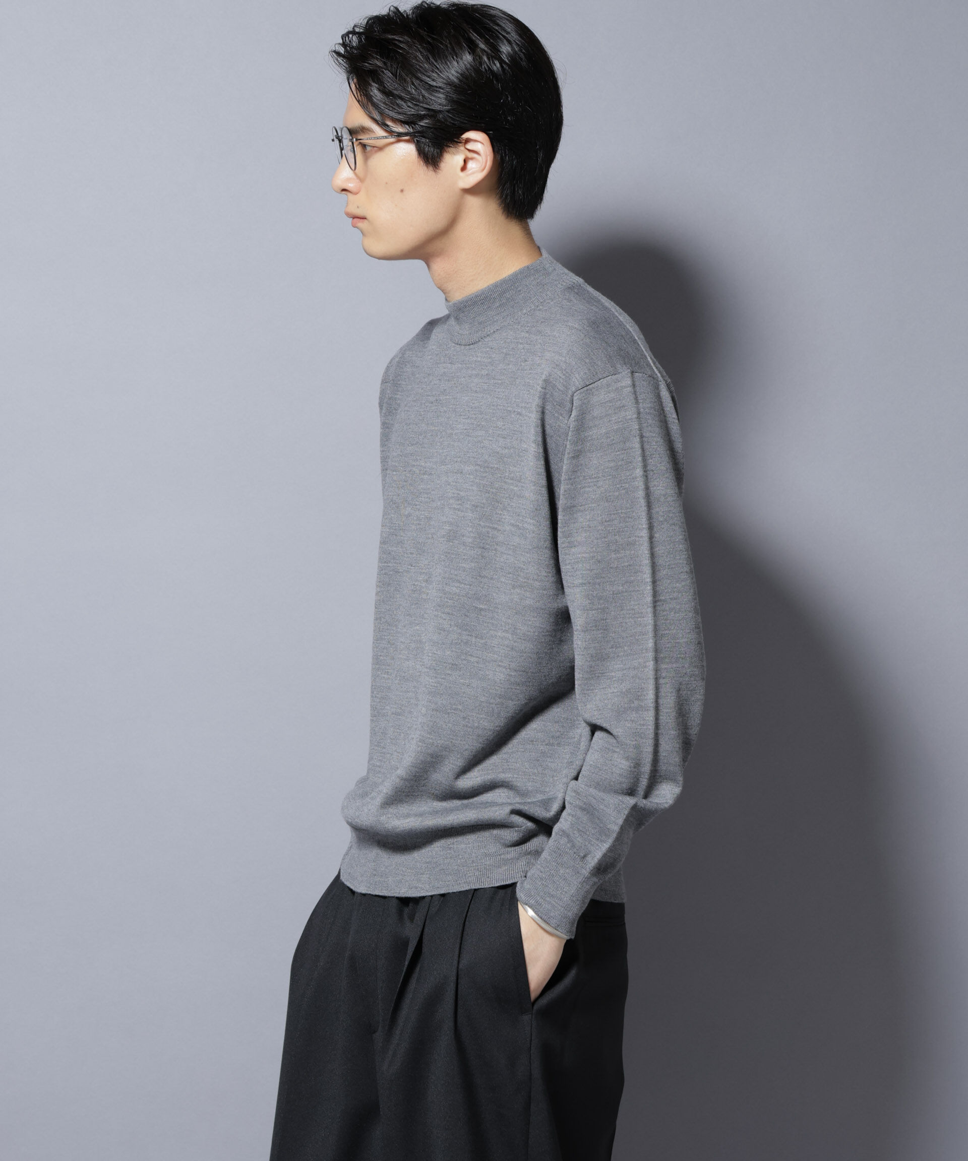 nano･universe「「毛玉レスニット」ファインゲージモックネック」|ニット・セーター|