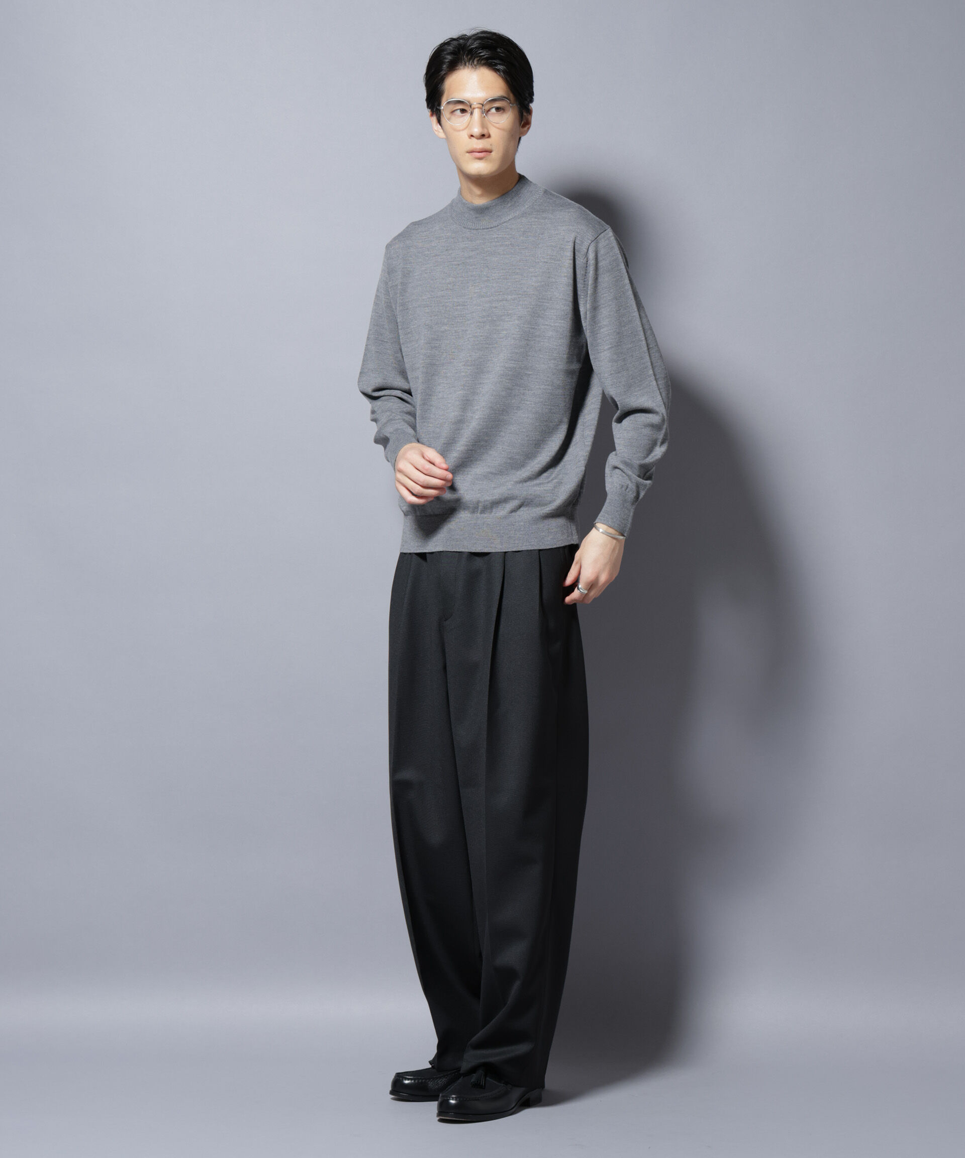 nano･universe「「毛玉レスニット」ファインゲージモックネック」|ニット・セーター|