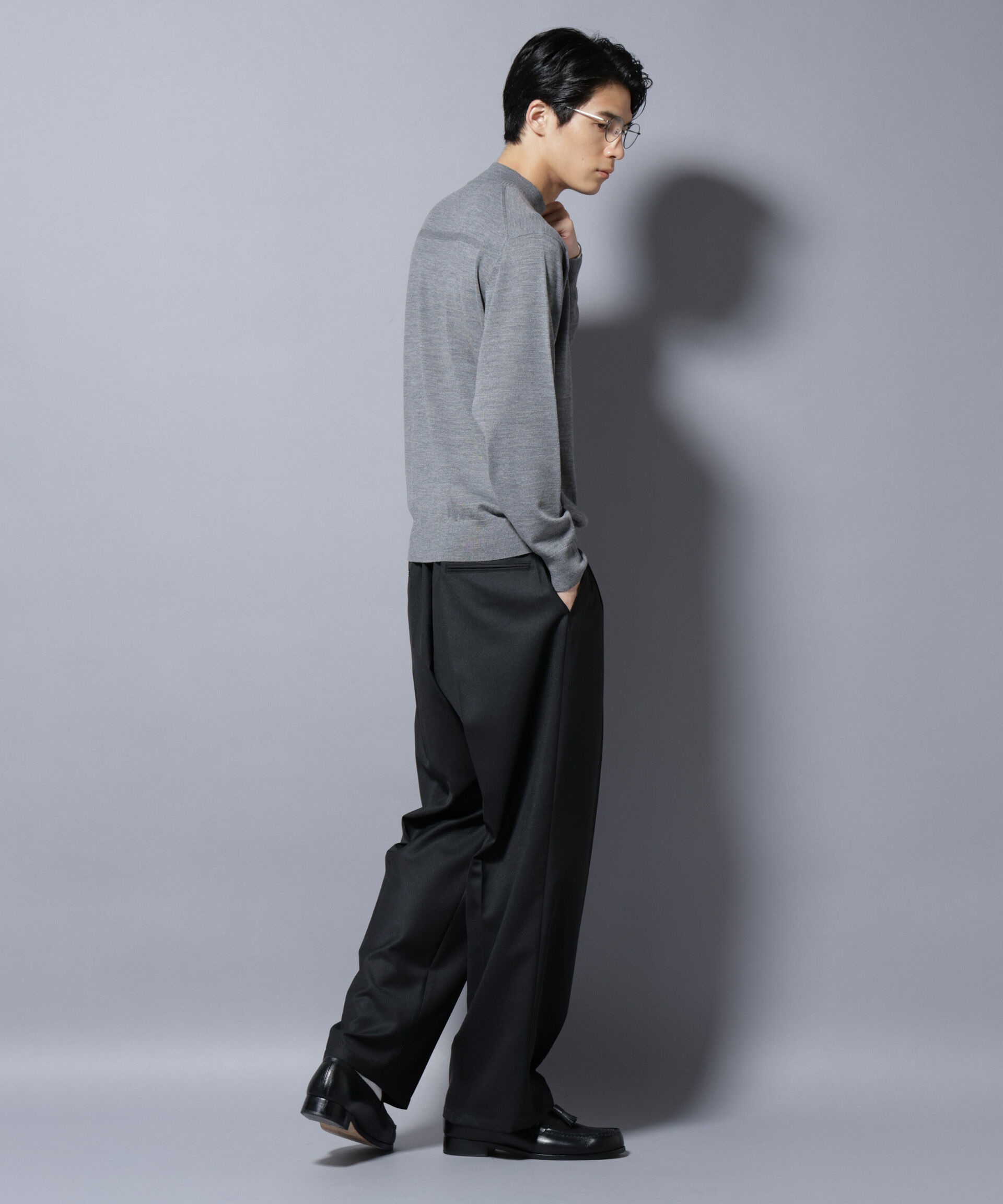 nano･universe「「毛玉レスニット」ファインゲージモックネック」|ニット・セーター|