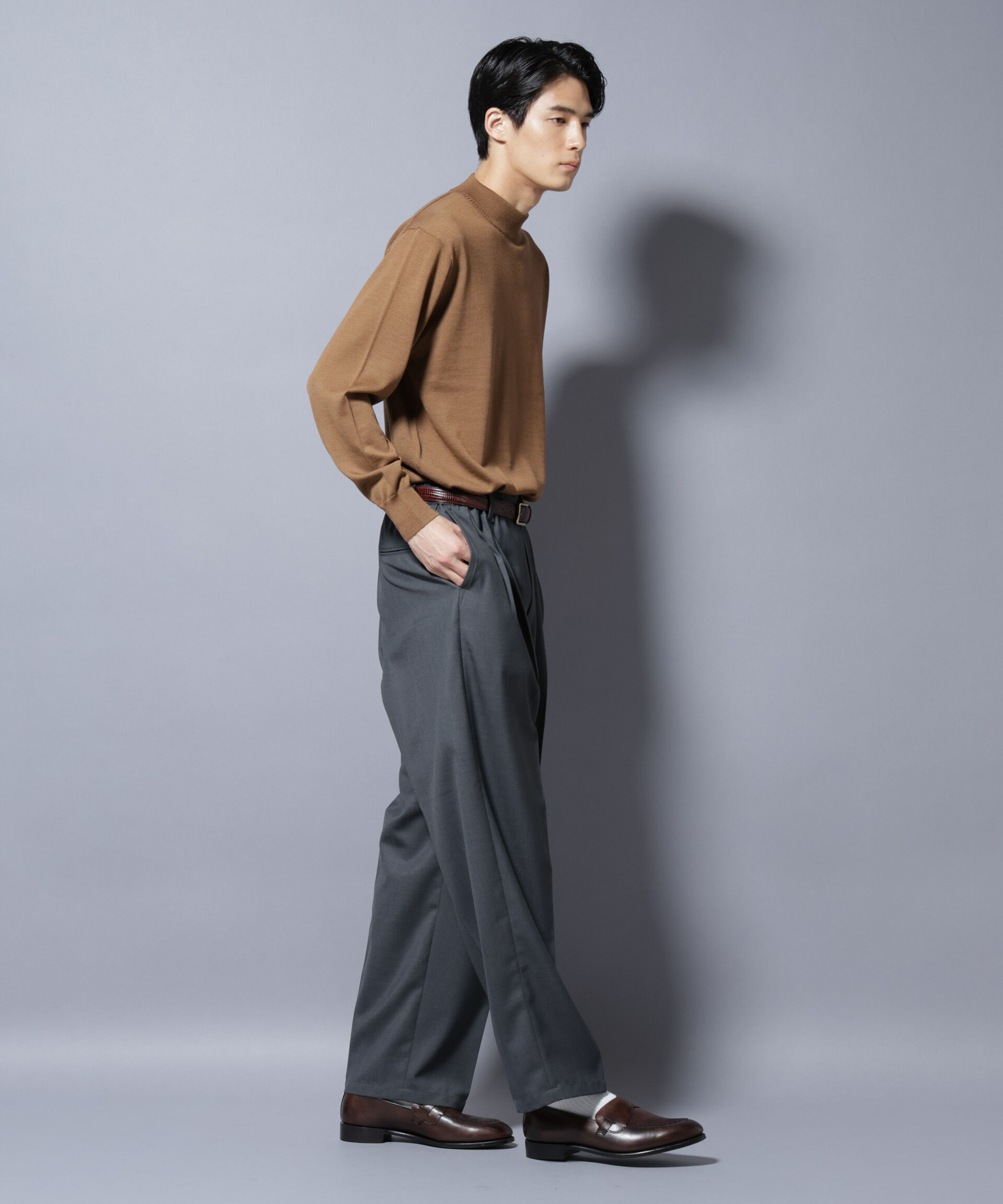 nano･universe「「毛玉レスニット」ファインゲージモックネック」|ニット・セーター|