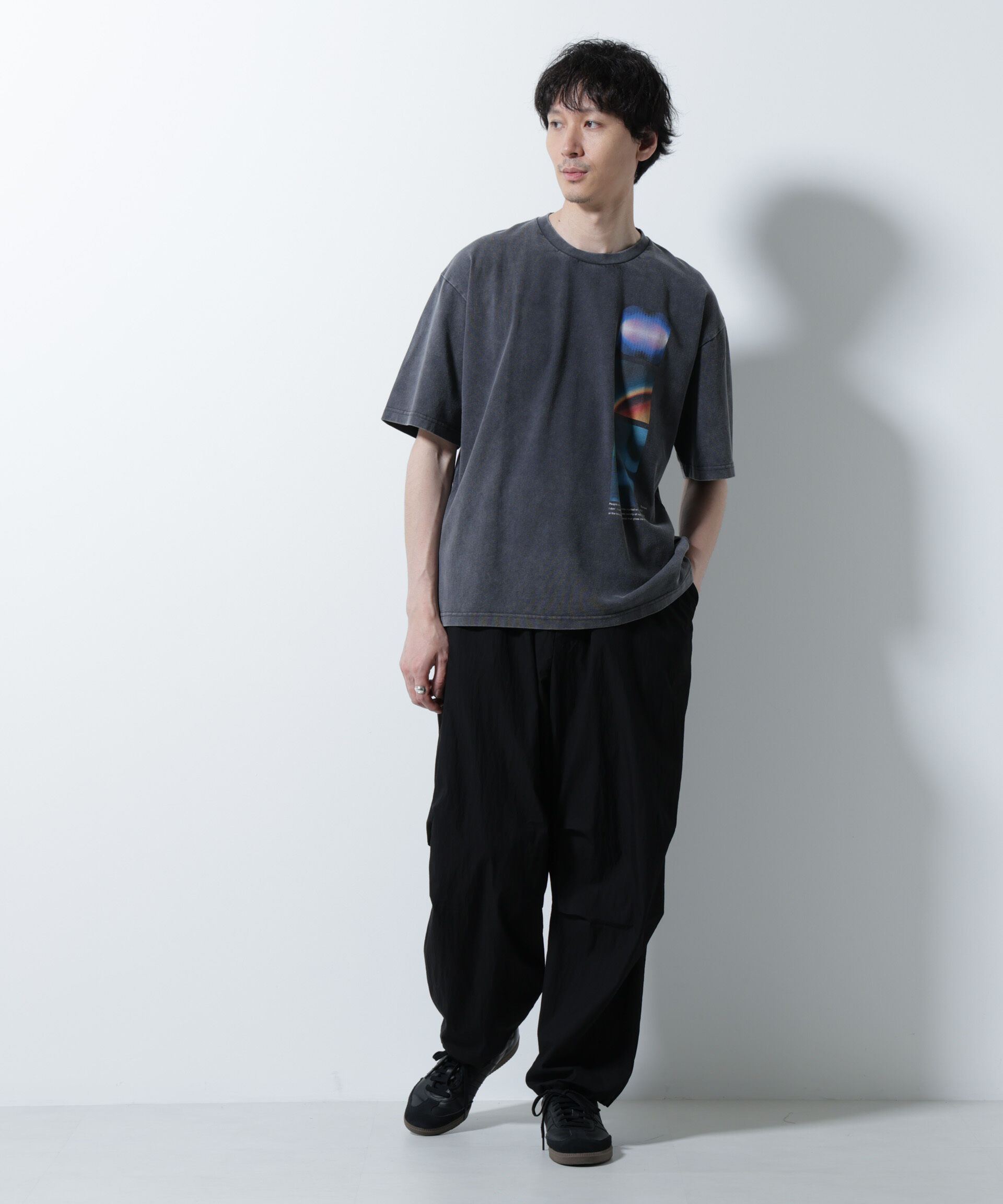 nano･universe「「A-C-Z」ピグメントグラフィックTシャツ 半袖」|Tシャツ・カットソー|