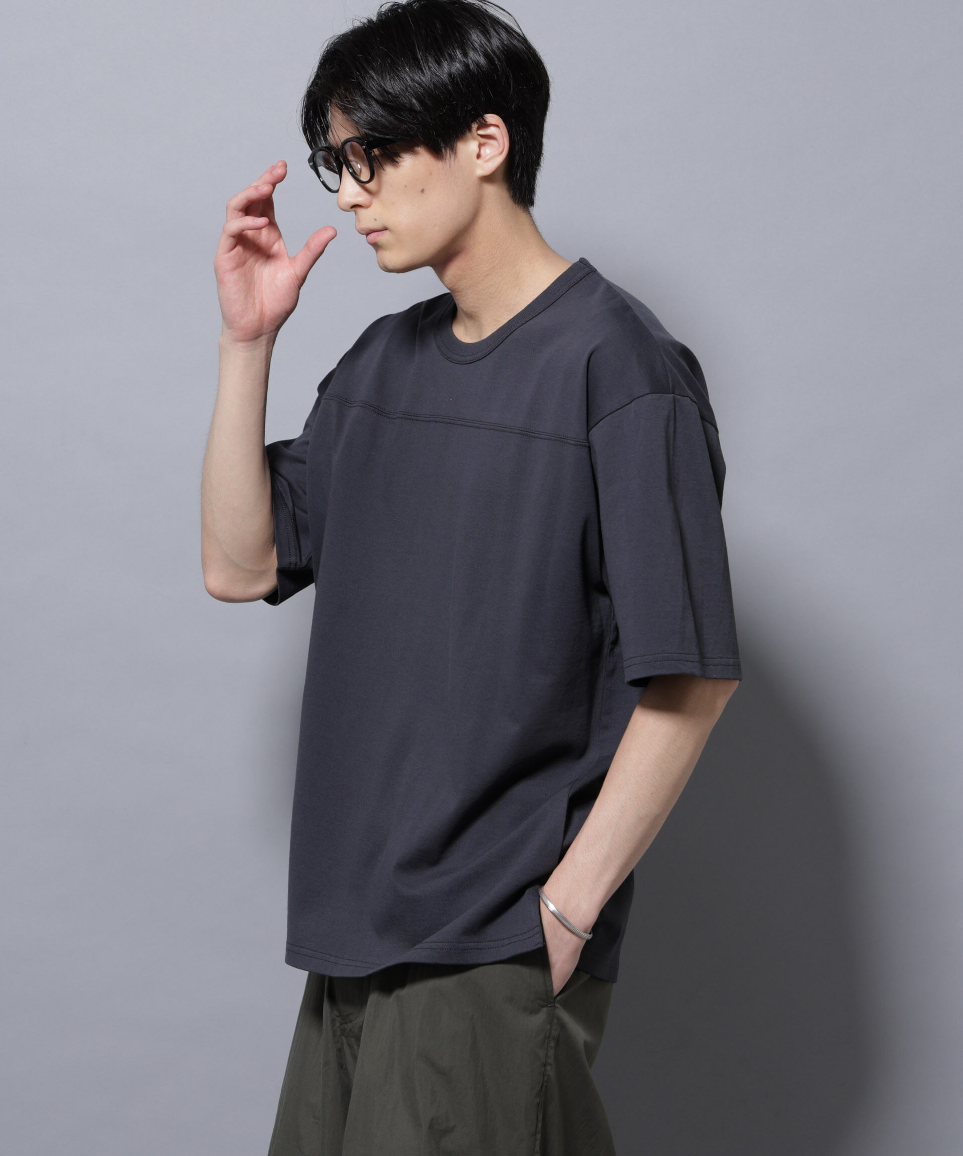 nano･universe「リラックスフットボールＴシャツ 半袖」|Tシャツ・カットソー|