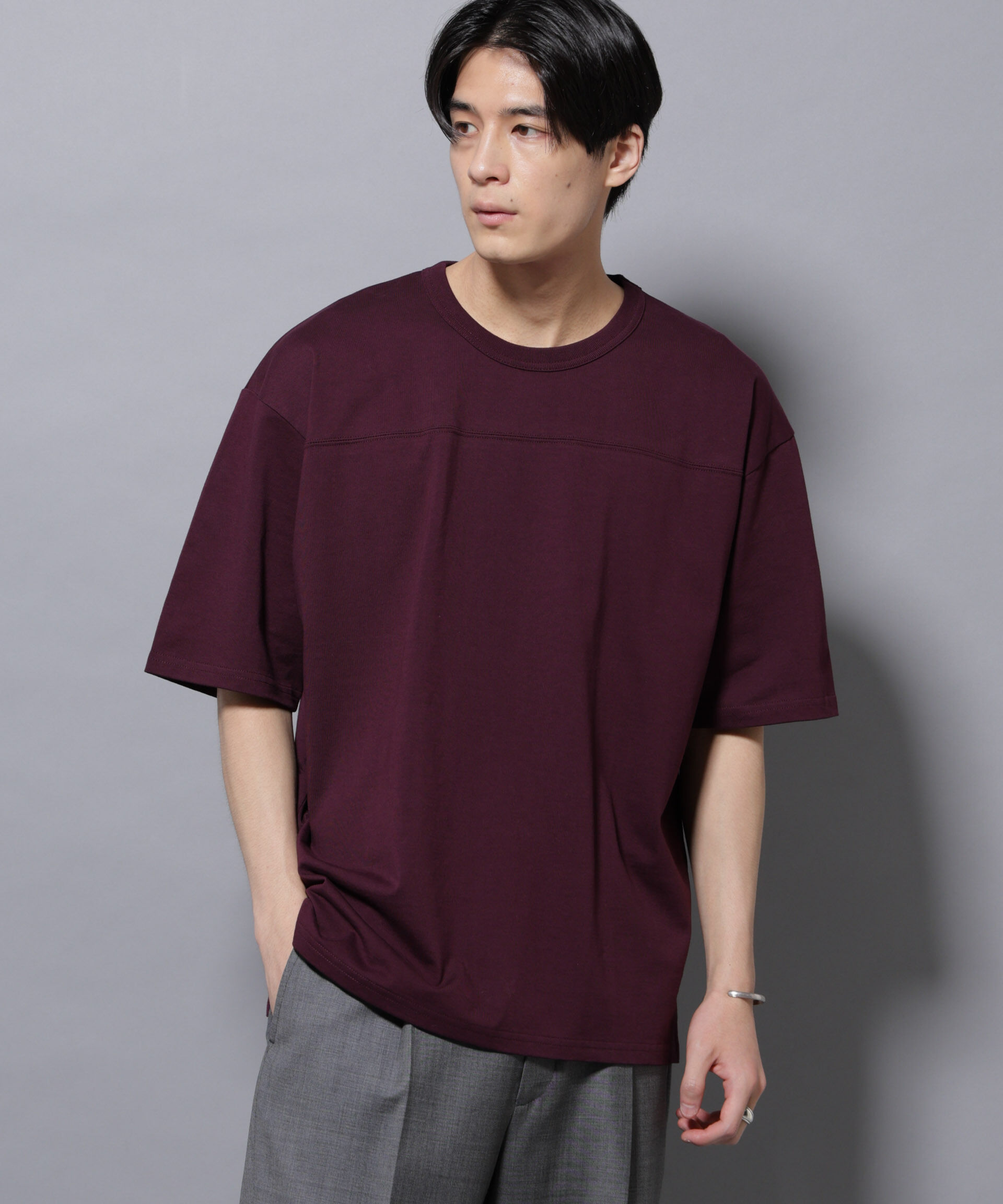 nano･universe「リラックスフットボールＴシャツ 半袖」|Tシャツ・カットソー|