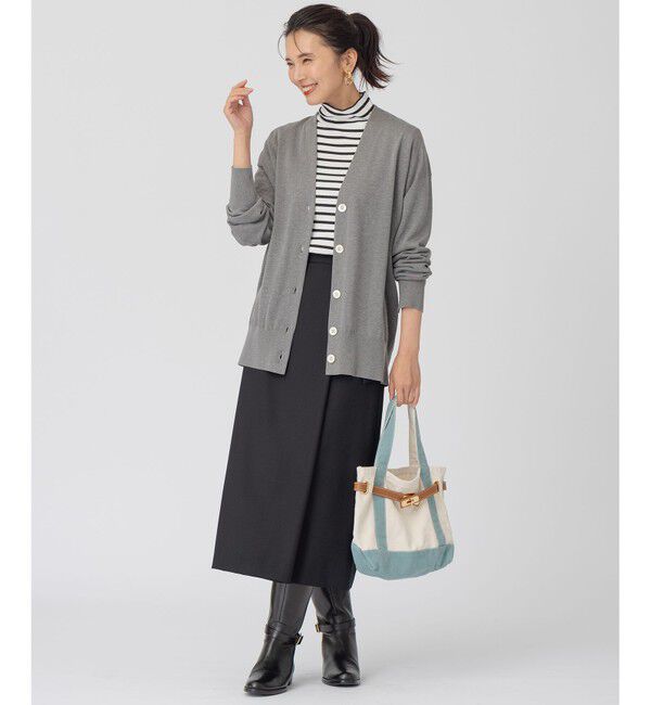 23区「シルクコットン ベーシック カーディガン」|カーディガン|