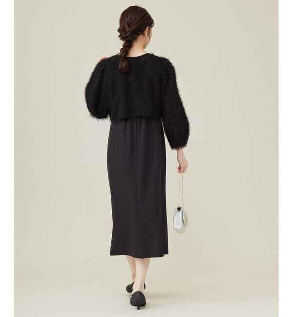 any SiS「【洗える】カットジャカード 羽織」|ノーカラージャケット|