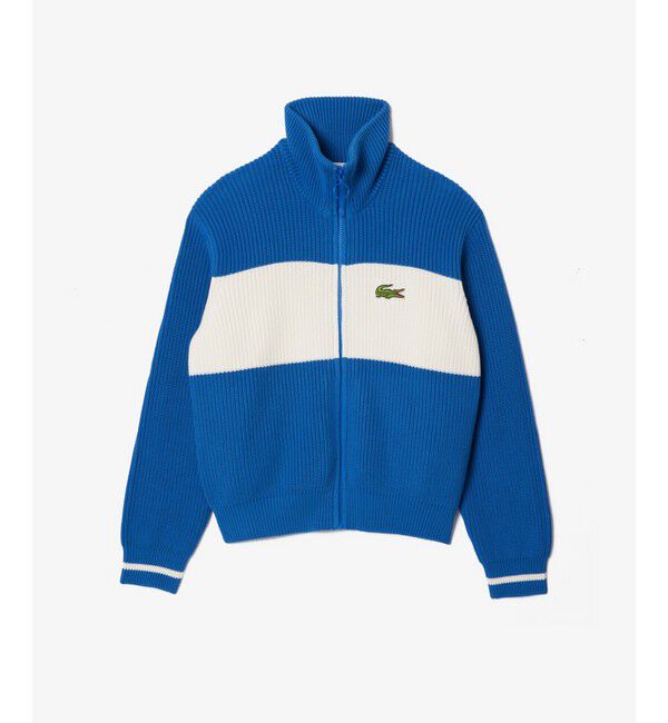 LACOSTE「ローゲージニットスタンドカラージャケット」|カーディガン|