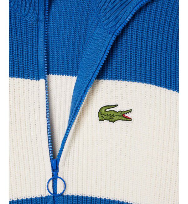 LACOSTE「ローゲージニットスタンドカラージャケット」|カーディガン|