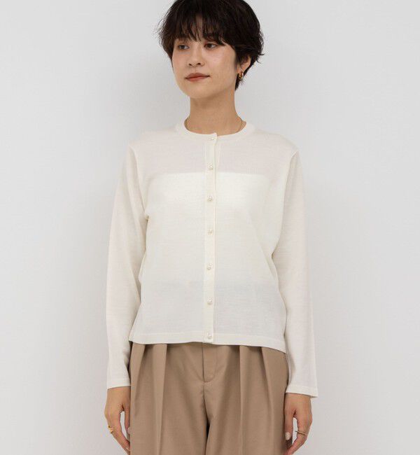 NOLLEY'S sophi「《手洗い可能》ウール100%クルーネックカーディガン」|カーディガン|