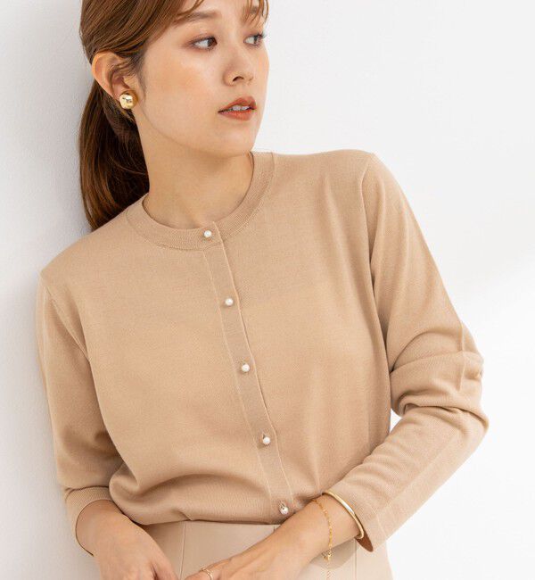 NOLLEY'S sophi「《手洗い可能》ウール100%クルーネックカーディガン」|カーディガン|