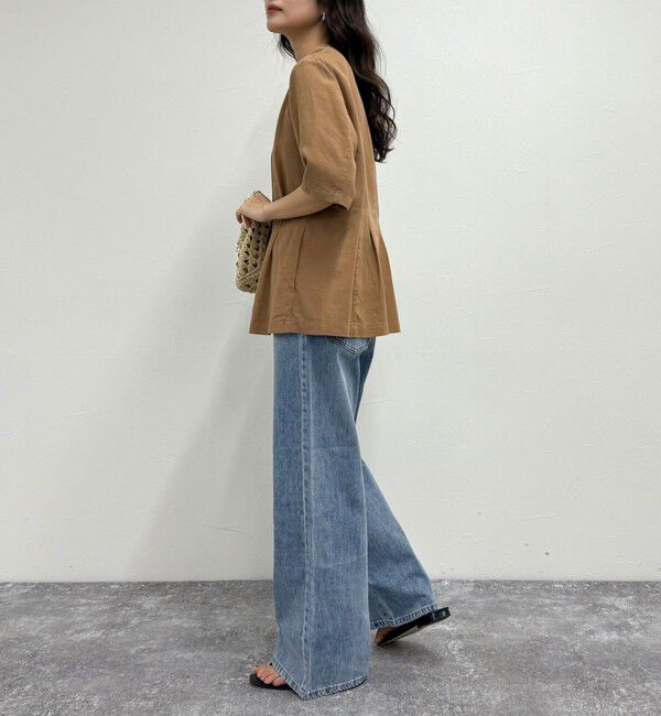 fredy emue「《セットアップ対応》レーヨン麻半袖ジャケット」|テーラードジャケット|