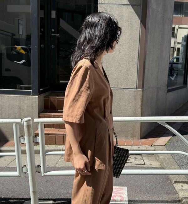 fredy emue「《セットアップ対応》レーヨン麻半袖ジャケット」|テーラードジャケット|