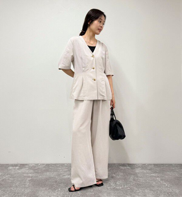 fredy emue「《セットアップ対応》レーヨン麻半袖ジャケット」|テーラードジャケット|