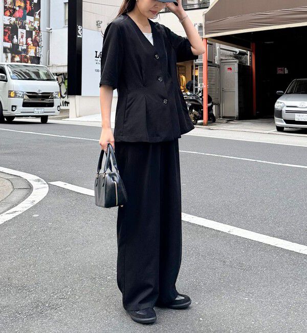 fredy emue「《セットアップ対応》レーヨン麻半袖ジャケット」|テーラードジャケット|